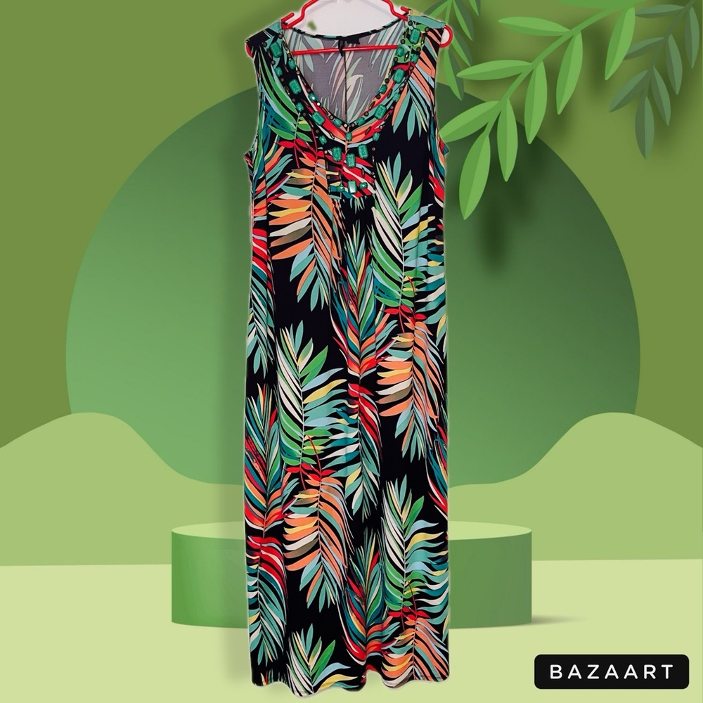 Tropical New Directions Woman maxi dress size 1X - Picture 7 of 7